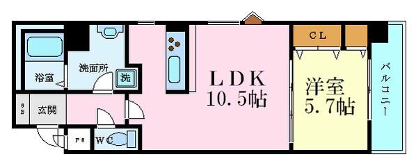 十日市町駅 徒歩3分 5階の物件間取画像